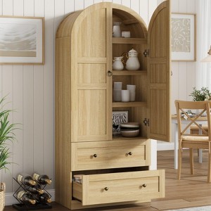 72" Tall Freestanding Kitchen Cabinet with Doors & Drawers, Versatile Storage Cupboard with Shelves for Dining Room or Living Room - 1 of 4