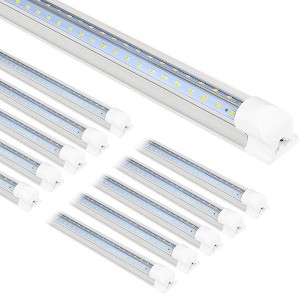 8FT 80W LED Shop Light, V Shape Integrated T8 LED Tube Light, 10000LM, 5000K Daylight, ETL Listed (10-PACK) - 1 of 4