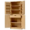 Whisen 72" Tall Farmhouse Kitchen Pantry Cabinet, Curved Storage Cabinet, Versatile Cupboard with 8 Door Shelves - 3 of 4