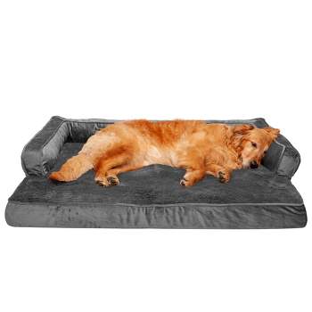 FurHaven Plush & Velvet Comfy Couch Orthopedic Sofa-Style Dog Bed