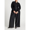 ELOQUII Women's Plus Size Faux Leather Detail Sweater - 4 of 4