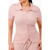 Slickblue Women’s Textured Polo & Pant Set, Button Down, Co-ord Outfit, Work & Weekend, 3 Color Options, Size S-L - 4 of 4