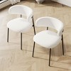 Lirago Set of 2 White Medieval Modern Dining Chairs-Teddy Velvet Upholstery with Metal Legs, Easy Assembly for Home & Office - 2 of 4