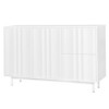 47.2" Buffet Sideboard Cabinet With 2 Doors And Drawers, Adjustable Shelf, Metal Legs Wave Pattern Kitchen Pantry Cabinets - 3 of 4