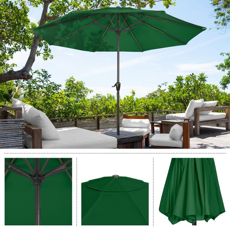 Nature Spring 9-ft Easy Crank Patio Umbrella with Vented Canopy for Deck, Balcony, Backyard, or Pool, 3 of 7