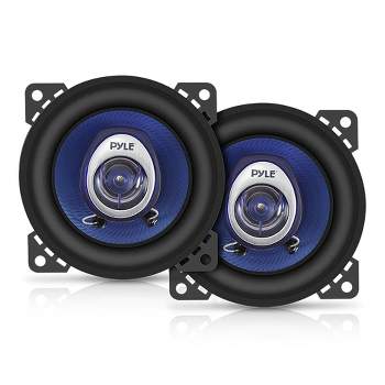 Pyle 4 Inch Upgraded Blue Poly Injection Cone 2 Way 180 Watt 4 Ohm Car Sound Speaker with Non Fatiguing Butyl Rubber Surround