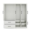 Keloyid White Wood 63 in. Armoire with 2 Drawers and 6 Doors - 4 of 4