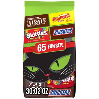 Mars - Snickers M&Ms Starburst Skittles Milky Way Halloween Variety Bag - 30.02oz/65ct