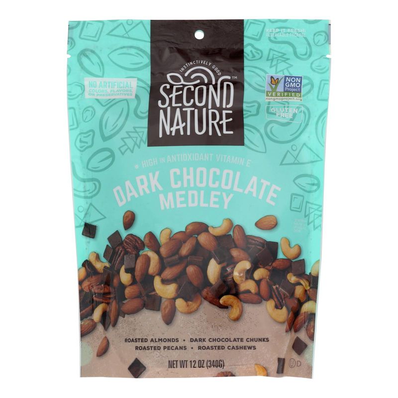 Second Nature Dark Chocolate Nut Medley - Case of 6/12 oz, 2 of 7