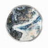 Royal Hampton Round Side End Table, 22 Inch, Open Chrome Base Blue Faux Marble - 2 of 4