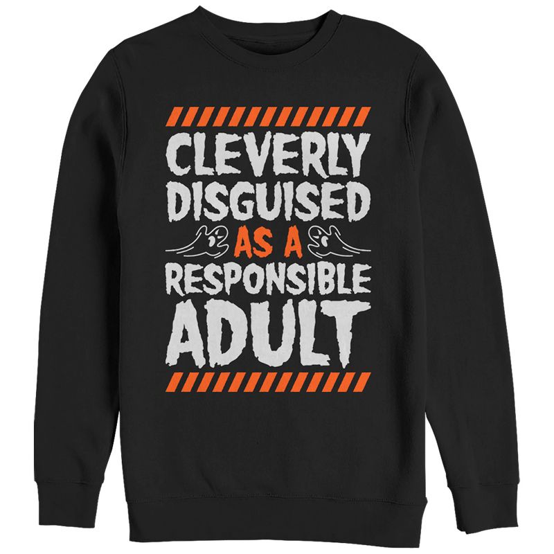 Women's CHIN UP Halloween Responsible Disguise Sweatshirt, 1 of 4