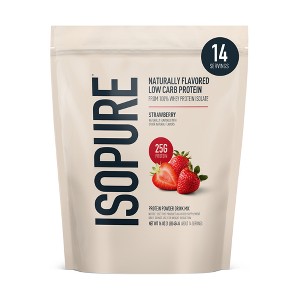 Isopure Low Carb Strawberry Protein Powder - 1lb: Whey Isolate, 25g Protein - 1 of 4