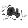 HANPURE Round Base Wall Hanging Hook with Screws- Matte Black Hook, 4 Pack, for Entry Shoe Cabinet, Wardrobe Bathroom Bedroom Furniture Hardware - 2 of 4