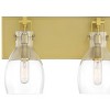 Minka Lavery Industrial Wall Light Sconce Soft Brass Hardwired 13 3/4" 2-Light Fixture Clear Glass Shade for Bedroom Bathroom - 3 of 3