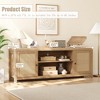 Homhougo TV Stand for 75 Inch TV, Rattan Entertainment Center with Storage, Wood TV & Media Console Brown - 2 of 4