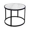 Royal Hampton, 23 Inch Side End Table, Modern Round Marble Top, Classic Iron Frame - 4 of 4