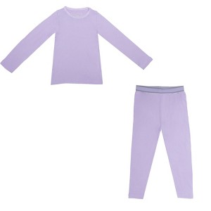 EVERYDAY KIDS Girls Thermal Underwear Set – Long Johns Base Layer for Cold Weather – Microfleece & Moisture-Wicking, Purple - 1 of 4