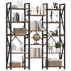 Triple Wide 5 Tier Bookshelf Industrial Large Bookcase Display Rack - 2 of 4
