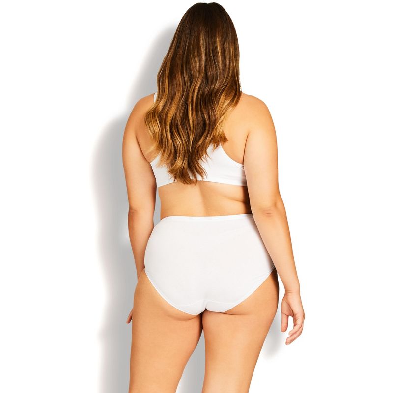 Women's Plus Size Basic Modern Brief 3 Pack- white | AVENUE, 2 of 3