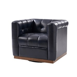 Frankie Genuine Leather Swivel Club Chair| HULALA HOME - 1 of 4