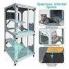 LOVMOR Wooden Catio Outdoo Cat Enclosure on Wheels, Kitty Condo Cage Shelter Playpen w/ Sliding Doors, Platforms & Weatherproof Asphalt Roof - 4 of 4