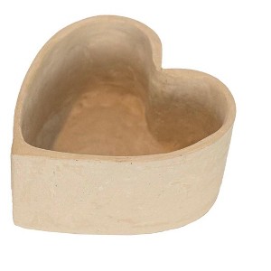 Heart Trinket Tray Jewelry Cream Paper Mache by Foreside Home & Garden - 1 of 4