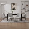 Sapphtopaz Modern Upholstered Chenille Dining Chairs, Curved Back Accent Chairs Kitchen Chairs with Rubberwood Legs for Dining Room, Kitchen - 4 of 4