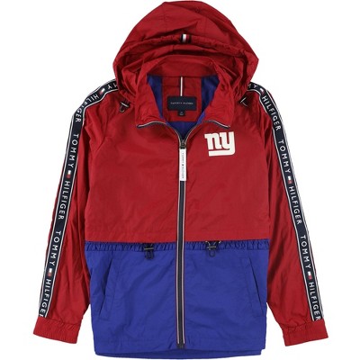 Tommy Hilfiger Womens NY Giants Windbreaker Jacket, Red, Small