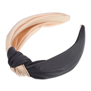 Unique Bargains Women's Top Knotted Fashion Elastic Wide Headband Pink Gray 1 Pc - 1 of 4