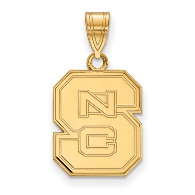 Black Bow Jewelry 10k Yellow Gold North Carolina State Wolfpack NCAA Medium Pendant