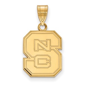 Black Bow Jewelry 10k Yellow Gold North Carolina State Wolfpack NCAA Medium Pendant - 1 of 3
