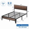 Lusimo Full Metal Platform Bed Frame with Fabric Upholstered Headboard Easy Assembly - 3 of 4