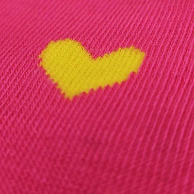 pink with yellow hearts