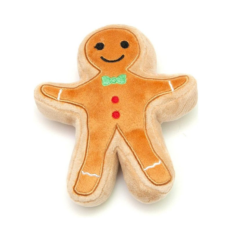 Midlee Christmas Sugar Cookie Plush Dog Toy (Gingerbread Man, Large), 1 of 7