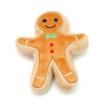Midlee Christmas Sugar Cookie Plush Dog Toy (Gingerbread Man, Large)