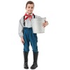 Kids Pioneer Pantset Boys Villager Long Sleeve Top and Overalls Red Headscarf Colonial Shirt - 4 of 4