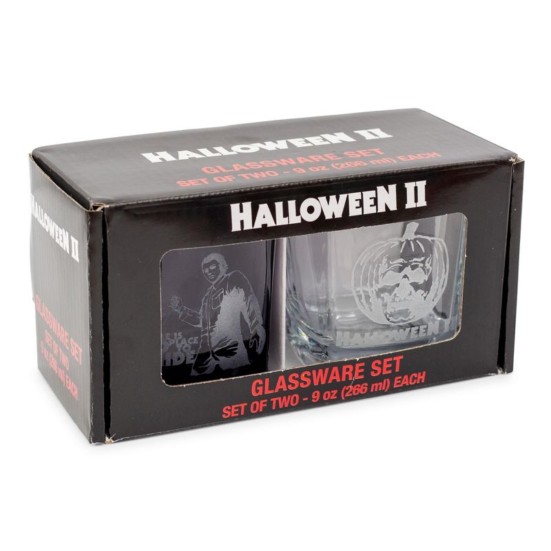 Silver Buffalo Halloween II Michael Myers 9-Ounce Etched Rocks Glasses | Set of 2, 2 of 7