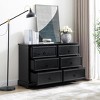 Modern Farmhouse 6-Drawer Chest of Drawers for Bedroom, Wooden Bedroom Drawer Dresser with 6 Storage Drawers,6 Drawer Dresser Chests for Bedroom Black - 4 of 4