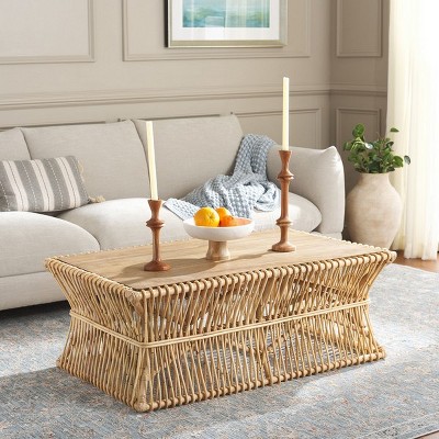 Gray Rectangular Wood and Metal Coffee Table