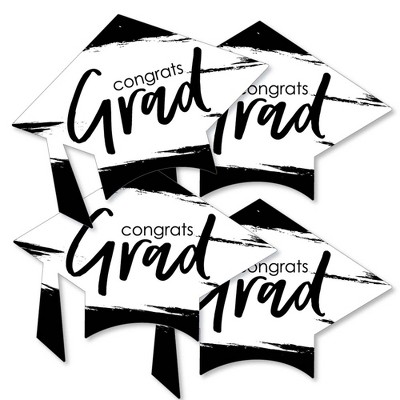 Big Dot Of Happiness Black And White Graduation - Grad Cap Decorations ...