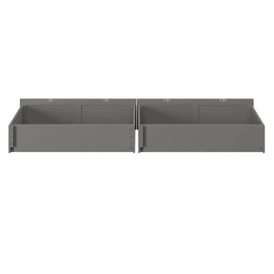 Gray Twin Solid Hardwood Underbed Storage Drawers