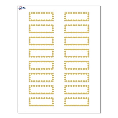 Avery® Labels, 1" x 2-5/8", Gold Beads, Matte White, 160ct