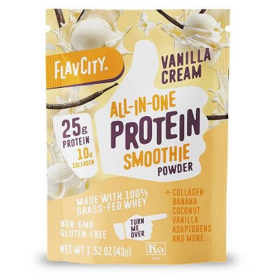 FlavCity Single Serve Protein Smoothie Powder - Vanilla Cream - 43gms