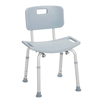 Drive Medical Bathroom Safety Shower Tub Bench Chair with Back, Gray