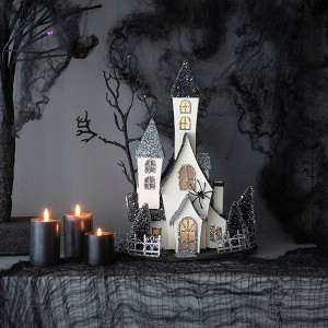 Moda Furnishings Battery-Operated Lighted Haunted House Tabletop Halloween Decoration Indoor Spooky Decor - 1 of 4