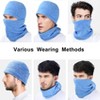 Balaclava Ski Face Mask, Winter Cold Weather Windproof Hooded Scarf Hat with Neck Warmer, Cycling UV Protector for Women Men Blue - 4 of 4