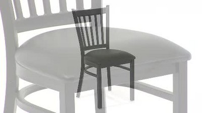 Windsor High Slat Side Chair in Black Metal with Natural Wood Seat