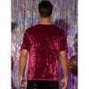 Lars Amadeus Men's Short Sleeve Crew Neck Party Velvet Tee Tops Shirts - 3 of 4