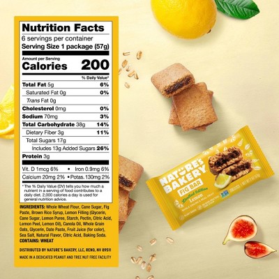 Nature's Bakery Lemon Fig Snack Bars 12oz/6ct