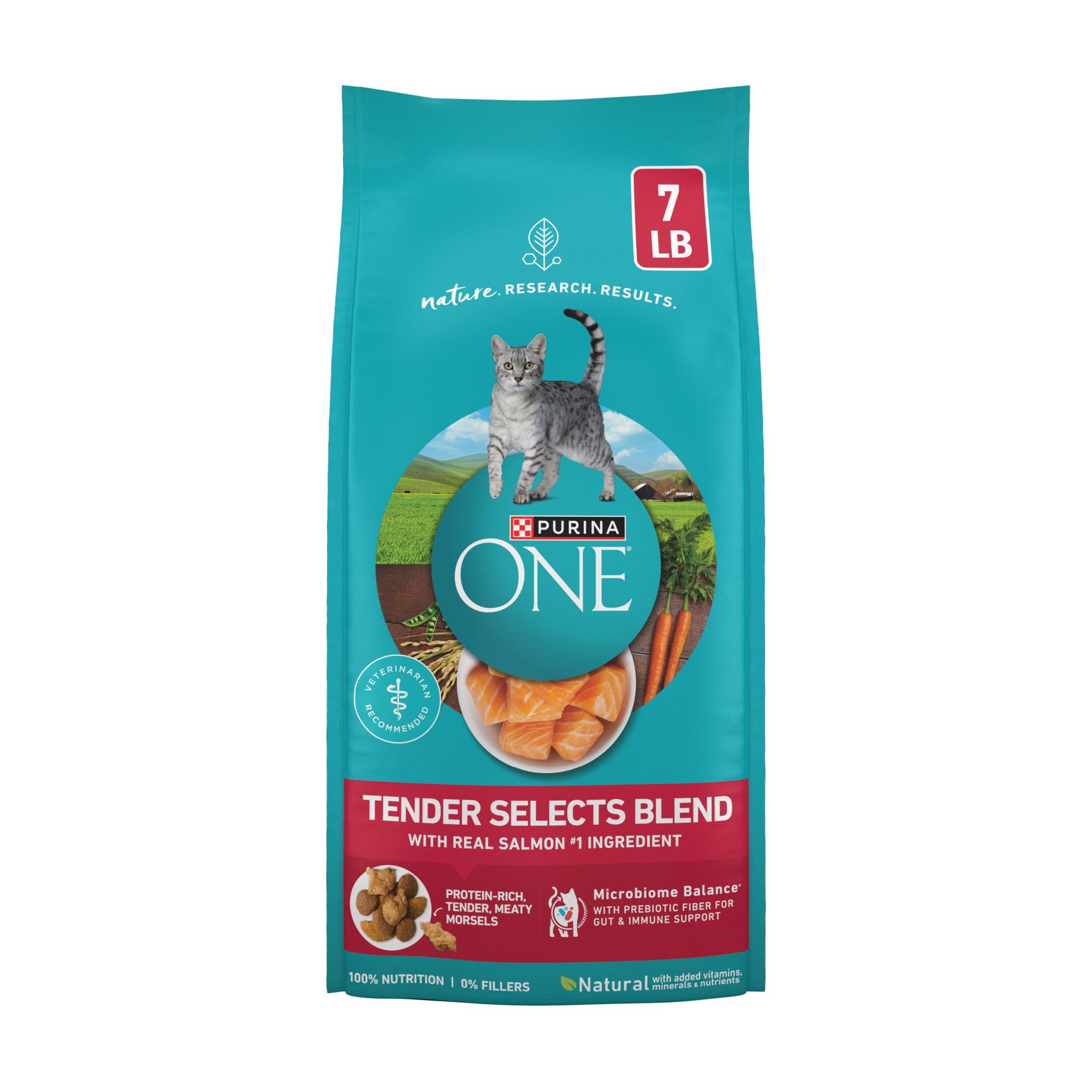 Purina ONE Tender Selects Blend Natural Real Salmon & Fish Flavor Dry Cat Food - 7lbs
